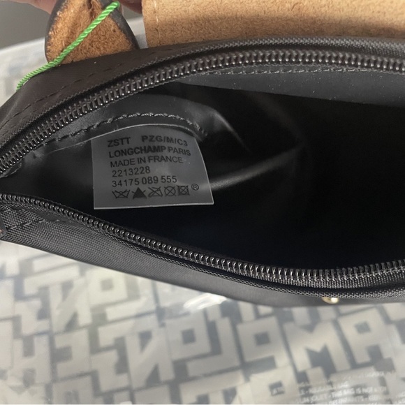 Unused Mini Longchamp Original Black Handbag Pouch Canvas Makeup XS - Picture 5 of 5
